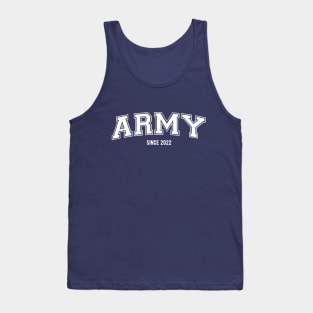 BTS Bangtan ARMY since 2021 varsity college text | Morcaworks Tank Top